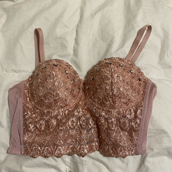 Rose Gold Bedazzled Windsor Bra - Picture 1 of 7